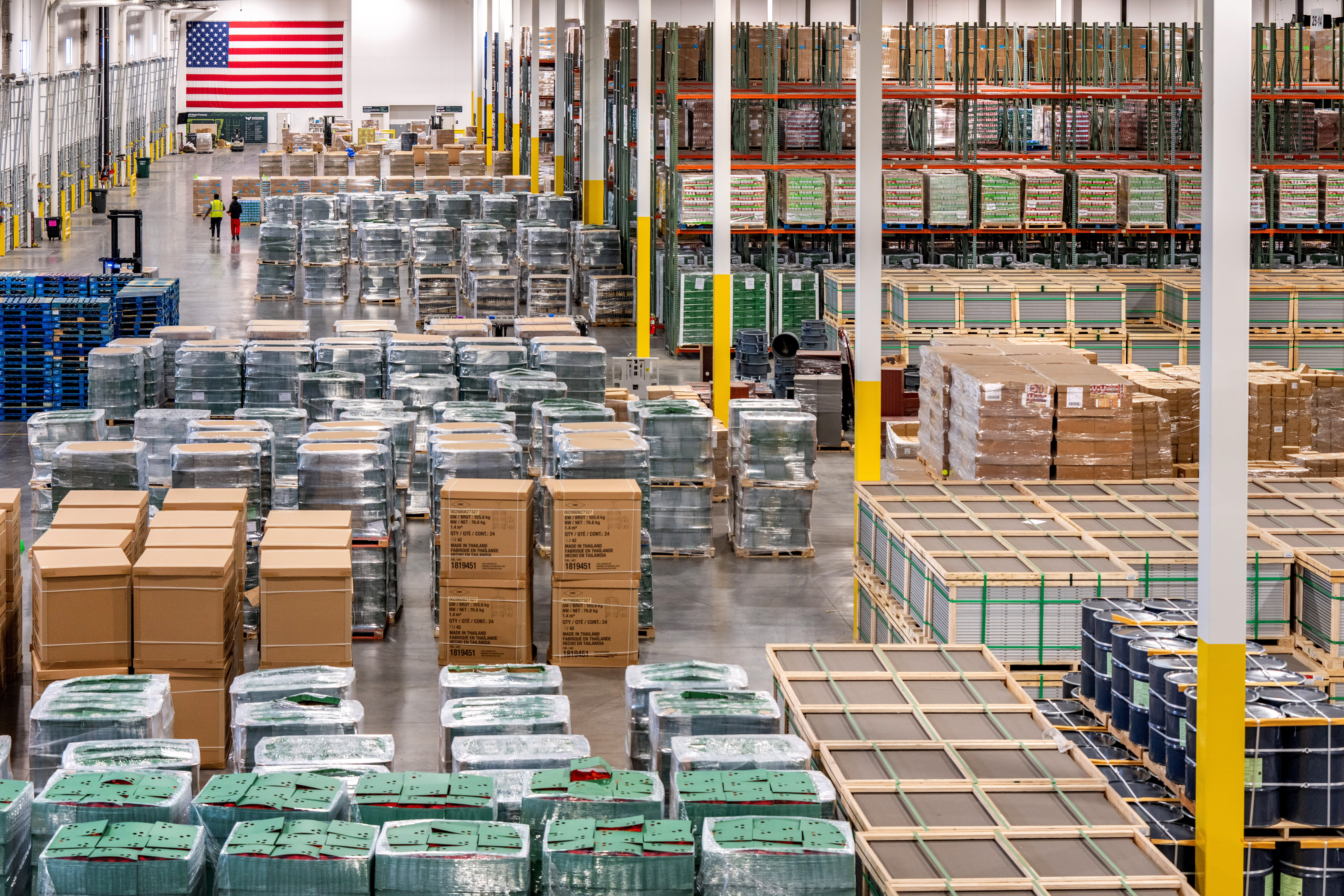 Overhead view of the Woods Warehouse, DFW